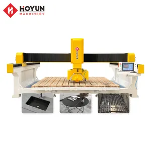 Hongyi máy móc cầu Saw với 45 độ cắt 5 trục Router CNC nhà bếp 4 trục CNC Máy cắt đá