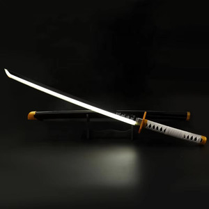 Espada Nichirin de Madera con LED de Tsuyuri Kanao, <span class=keywords><strong>Katana</strong></span> Recargable con Hoja Blanca Brillante y Funda Negra - Product Image 1