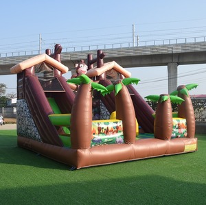 Châteaux gonflables <span class=keywords><strong>Jungle</strong></span> Monkey, grand modèle, double piste, en PVC, pour 10 personnes, terrain <span class=keywords><strong>de</strong></span> <span class=keywords><strong>jeux</strong></span> portable pour événements en plein air - Product Image 1