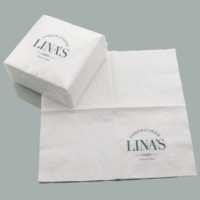 40x40cm 3-lagiges umwelt freundliches weißes jungfräuliches Holz papier 4-fach Servietten & Servietten 100/Pack Tasche für Cocktail partys