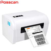 Imprimante d'étiquettes adhésives POSSCAN USB Bluetooth 4x6, machine d'impression thermique d'étiquettes d'expédition, imprimante d'étiquettes de codes-barres