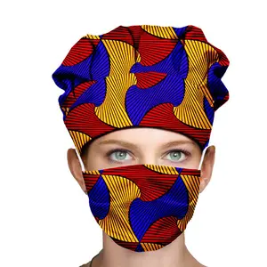 Neueste 2-teiliges Set Afrikanischer Druck Ankara Pure Cotton Fabric Damen Kopf bedeckung Damen Headwrap Hair Bonnet