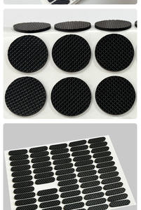 Bantalan silikon jala perekat diri bantalan silikon hitam antiselip bantalan kaki persegi melingkar menyerap guncangan bantalan kaki berperekat - Product Image 2