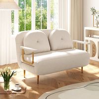 Sofá Cama Plegable de Metal en Forma de L, 2 Plazas, para Sala de Estar, Apartamento Pequeño, Sofá Convertible Multifuncional Color Crema Fengyunduo