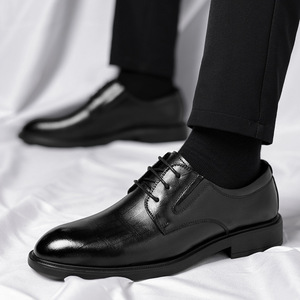 Large Size Men's Patent Leather Round/Closed Toe Slip-On Waterproof Anti-Slip Dress Shoes-Business Formal Wedding Shoes <b>Insole</b> - Product Image 3