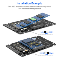 Adaptador de SSD M.2 NGFF MSATA a SATA 3.0 de 2.5 Pulgadas, Tarjeta Convertidora de SSD M2 SATA MSATA para PC y Laptop, Tarjetas Adicionales de hasta 6Gbps