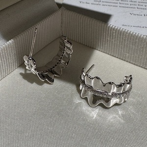 Pendientes de Plata de Ley S925, Diseño Francés de Nicho, Estilo Vintage Simple y Personalizado, Microincrustaciones Curvas de Lujo Ligero - Product Image 5