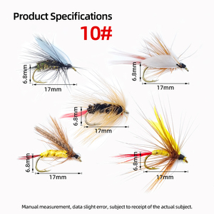 Ensemble de leurres de pêche à <span class=keywords><strong>la</strong></span> mouche <span class=keywords><strong>truite</strong></span> et bar 10 pièces mouche humide (appâts artificiels) - Product Image 2