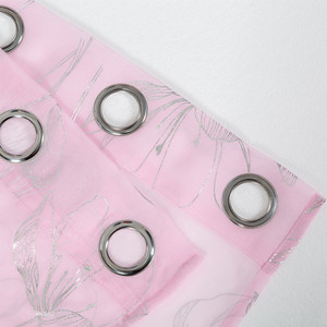 Romantico <span class=keywords><strong>rosa</strong></span> metallic silver stampato commercio all'ingrosso di <span class=keywords><strong>tende</strong></span> <span class=keywords><strong>trasparenti</strong></span> per soggiorno - Product Image 4