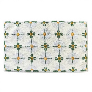 Tapis de bain de luxe écologiques à motifs floraux, séchage rapide, en coton, fabriqués à la machine, pour usage au sol, par ITHL - Product Image 1