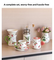 Hoogwaardig onderglazuur keramisch servies, origineel handgeschilderd aardbeienontwerp, Chaozhou export naar het buitenland