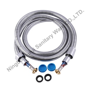 Douche à main de salle de bain moderne avec tuyau <span class=keywords><strong>flexible</strong></span> en acier inoxydable chromé de 1,5 m, connecteur universel en laiton 1/2 JIURUI - Product Image 6