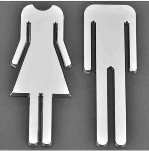 Adhesivo de 12cm para mujer y hombre, letrero de baño, pegatina DIY para puerta de baño, superficie de espejo 3D, letrero para puerta de WC, pegatina para Hotel, Bar, <span class=keywords><strong>Restaura</strong></span> - Product Image 5