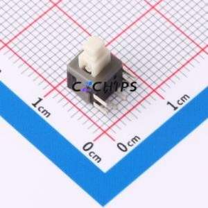 PB-22E77-S-E Push Button Switch Through hole Component THT Switch Double Pole Double Throw Self-Locking Right Angle Insert 500mA - Product Image 1