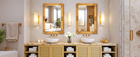 Miroir mural TRAHOME 24"x36" en bois, style baroque doré vintage, design antique orné pour entrée, salon, cheminée, couloir