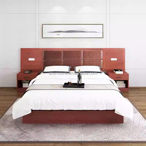 3 Star Hotel Bedroom Sets Custom Low Cost Durable <b>Wooden</b> <b>Single</b> Twin <b>Bed</b> With Headboard Nightstands TV Cabinet Desk & Wardrobe - Product Image 5