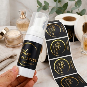 Waterproof Foil Paper Stickers Custom Hot Gold Stamping Gold Foil Sticker Labels - Product Image 2