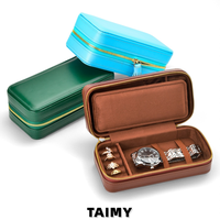 Boîte à bijoux portable en cuir PU avec logo personnalisé, étui de rangement à fermeture éclair pour montres, organisateur de colliers, bagues et boucles d'oreilles pour l'emballage de bijoux