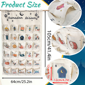 Calendario de Adviento con cuenta regresiva de Ramadán personalizado, decoración colgante de pared para niños, regalo de Festival de Navidad - Product Image 3