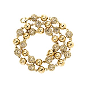 For European American 6-8mm Copper Zircon Inlaid <b>Ball</b> Ice Beads Unisex Hip Hop Necklace <b>Bracelet</b> Wholesale - Product Image 6