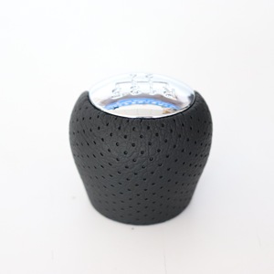 Leather Gear <b>Shift</b> <b>Knob</b> For Hyundai Ergonomic Design Chrome Finish Car Manual Transmission Shifter Handle - Product Image 3