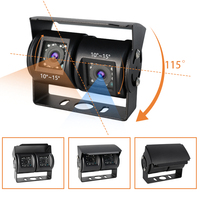 Sistema de Cámara de Visión Trasera AHD 1080P de Doble Lente 230 °   Cámara Trasera para Vehículos Comerciales, Ultra Gran Angular, Impermeable, con Doble Lente