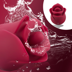 Mini-masseur clitoridien Rose Tulip, puissant vibrateur oral avec stimulateur clitoridien à léchage de langue et pinces à tétons pour femmes - Product Image 4