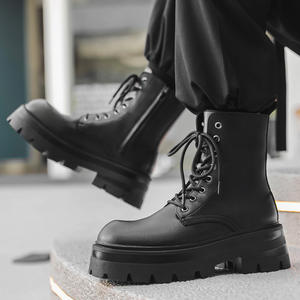 Paris fond épais Derby Style britannique grosse tête bottes de moto chaussures européennes et américaines bottes hommes - Product Image 6