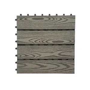 lồng vào nhau bằng gỗ decking Suppliers-Bền bên ngoài gạch cách sử dụng sô cô la gỗ kết cấu decking rắn 300x300x22mm gỗ sợi + HDPE WPC TỰ LÀM interlock sàn gạch