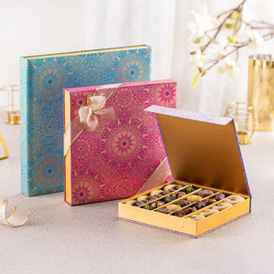 Печать на заказ, пустая Подарочная коробка для шоколада Рамадан, роскошная упаковочная коробка для шоколада с разделителями для орехов - Product Image 5