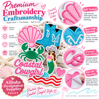Patch brodé thermocollant ou à coudre, motif Cowgirl, Ancrage, style Côtier, Western, Plage, Bohème, pour bottes, vente en gros