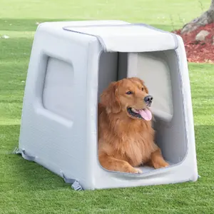 2023 mới thả khâu du lịch Inflatable chó kennel Nhà Vật nuôi dễ dàng mang theo con chó màu trắng Thùng phòng lớn Xe tàu sân bay với dây kéo