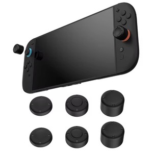 6 uds juego de empuñaduras de silicona para pulgar cubierta de tapa de agarre para Nintendo <span class=keywords><strong>Switch</strong></span> 2 funda protectora de <span class=keywords><strong>Joystick</strong></span> - Product Image 1