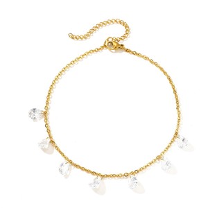 Nouvelles Chaînes de Cheville en Acier Inoxydable avec Zircon Coloré et Pompon Tendance pour Femme – Idéales pour l'Été et la Plage (Vente en Gros) - Product Image 3