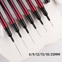 Kit de pinceaux à ongles en nylon de qualité supérieure, manche dégradé noir-rouge, personnalisable, outil de manucure professionnel pour salon
