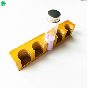 Rak kayu kustom tabung tampilan wadah tabung uji kaca dengan tutup sekrup aluminium - Product Image 3