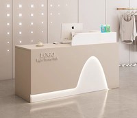 Meubles de salon de beauté modernes, nouveau design, bureau d'accueil, comptoir de consultation avec éclairage LED