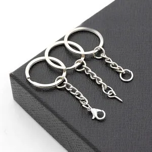Wholesale Gold Nickel Plating Metal Keychain Split Key Ring With Chain DIY Hardware Accessories Key Chain Keyrings