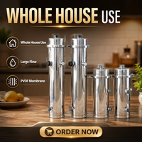 Purificateur d'eau UF pour toute la maison, filtre à eau en acier inoxydable avec membrane d'ultrafiltration PVDF pour le traitement de l'eau domestique, hôtelière et de puits