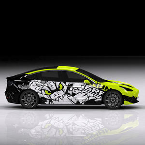 WRAPMASTER Vinilo Adhesivo para Automóviles Personalizado de 5*65 pies, Diseño Personalizado Controversial de PET, Vinilo Verde de Dibujos Animados para Envolver Automóviles, Película para Envolver Vehículos - Product Image 3