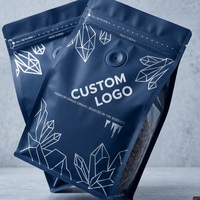 Sac à café à fond plat de 12 oz, 1 lb, 340 g, boîte recyclable, pochette avec fermeture à glissière, valve de dégazage, impression personnalisée