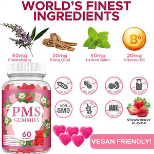 Gummies pour femmes PMS, soutien quotidien au bien-être, <span class=keywords><strong>confort</strong></span> menstruel, huile d'onagre, extrait de gattilier, saveur de lavande, complément alimentaire - Product Image 4