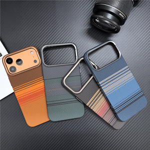 Coque de téléphone à motif transfert d'eau, non magnétique ou magnétique, pour iPhone 17 18 <span class=keywords><strong>Pro</strong></span> Max, texture Kevlar - Product Image 1