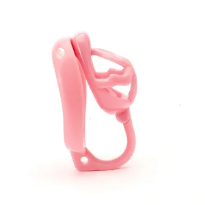 Baru kait melengkung dan lingkaran cincin Chastity kandang kecil ABS perangkat Chastity dengan 4 ukuran cincin penis Sissy SM kunci mainan seks untuk pria Gay - Product Image 5