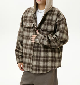 Chemise à boutons en flanelle à carreaux vintage de haute qualité, douce, 100% coton, logo personnalisé, veste décontractée à manches longues, <span class=keywords><strong>sweat</strong></span>-shirt pour homme - Product Image 3