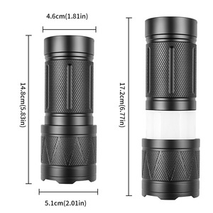 ไฟฉายเลเซอร์สีขาวแบบพกพา ระยะไกล พร้อมตะขอ ซูมได้ แบตเตอรี่แบบชาร์จได้ 3600 มิลลิแอมป์ ไฟ LED สำหรับตั้งแคมป์และกิจกรรมกลางแจ้ง - Product Image 3