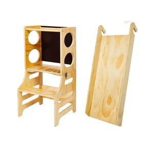 <span class=keywords><strong>4</strong></span> trong 1 học tập Toddler tháp Nhà Bếp Có thể gập lại Montessori học tập tháp bước phân với slide và bảng đen - Product Image 1