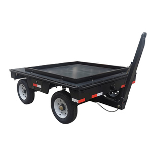 Remolque de Plataforma Plana de Cuatro Ruedas con Eje Delantero y Dirección, con Capacidad de Carga de 2000 kg para Transporte y Remolque - Product Image 6