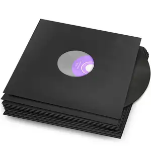 黑色音乐专辑乙烯基唱片收藏乙烯基唱片防静电收纳外套带孔