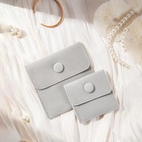 Pochette à bijoux carrée en feutre double face personnalisée Zxf, tailles 7*7cm et 10*10cm, avec fermeture à pression